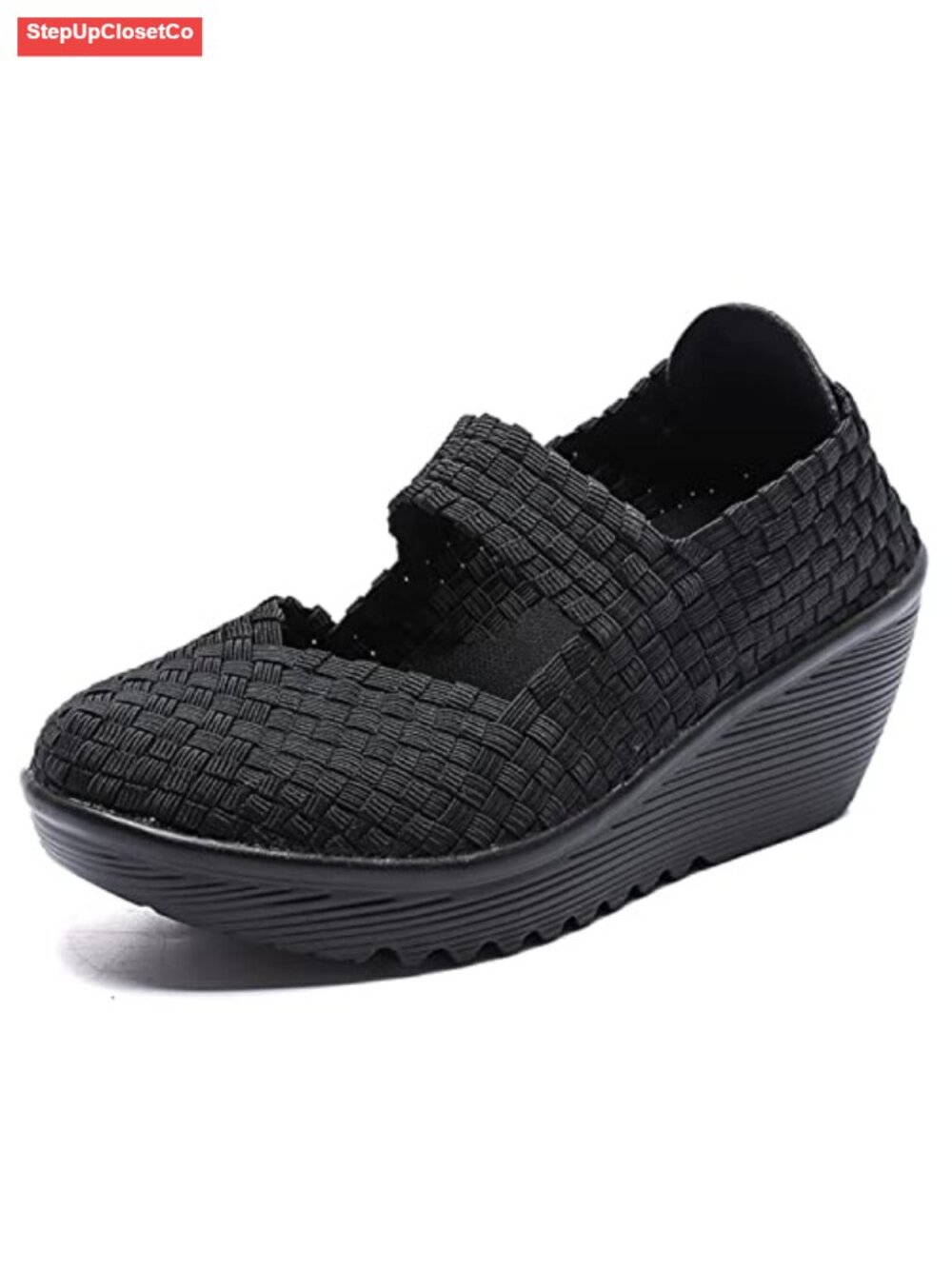 Women's Platform Wedge Sandals Woven Pumps Mary Jane Shoes Comfortable
